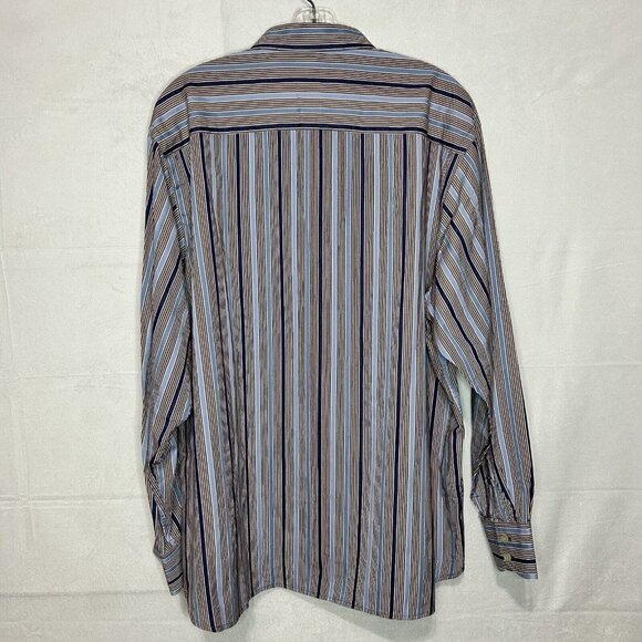 Tommy Bahama Mens Striped Button-Down Shirt Cotton Silk Blend Long Sleeve Sz XL - Picture 4 of 5